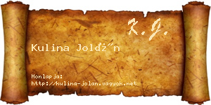 Kulina Jolán névjegykártya