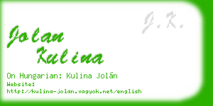 jolan kulina business card